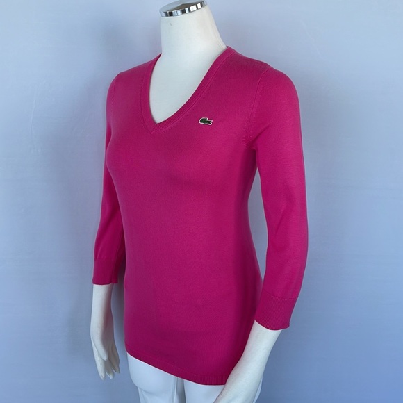 Lacoste Pink Sweater Size 38 3/4in Sleeves - Picture 5 of 13